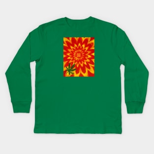 Psychedelic Weed Leaf Kids Long Sleeve T-Shirt